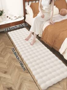 DAJIANG 1 件 - 米色柔软现代室内大号毛茸茸地毯，几何简约蓬松浴室垫，防滑背衬，可机洗，客厅、梳妆台、浴缸、淋浴间、水槽 - 家居装饰 家居浴室装饰 地毯 户外地毯 门垫 秋季装饰 浴室配件 返校入口装饰