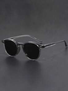 1 副复古黑色圆框眼镜 - 轻便舒适男女通用椭圆形复古风格时尚眼镜 - 彩色 - 查看 3