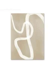 1 pieza Póster de pintura en lienzo de niña en pijama, arte abstracto geométrico con figura impresa, decoración nórdica para sala de estar y hogar