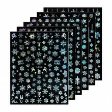 3D Glitter Hypoallergenic Christmas Nail Art Stickers (6-Pack) With Star, Heart, Moon, Snowflake, And Deer Designs. Self-Adhesive, DIY, Japanese And Korean Style. Cute, Sweet, And Hot! Sparkling And Dazzling Christmas Nail Art Decorations. Popular Nail Art Accessories For Women Worldwide. Nails Nail Supplies - Multicolor - View 15