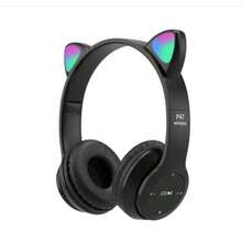 Kids Headphones, Cat Ear LED Light Up Bluetooth 5.0 Foldable Wireless Gaming Headset For Kids Adult, Built-In Mic Noise Cancelling Over Ear Headphones For Study/Travel