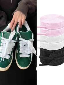 2pcs Extra Wide And Thick Flat Shoelaces, Replacement Shoe Laces For Sports Shoes,Belt,Shoes And Boots Accessories,For Women Men Sneakers Shoes Men Trainers Running Shoes Summer,Sneaker Accessories, Solid Color Design, Reinforced Construction, Active Lifestyle,1pc