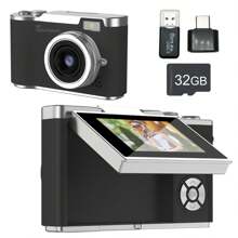 Digital Camera With 8X Digital Zoom For Vlogging 2.4'' IPS Screen Rechargeable Camera Professional Photography Camera For Teens Swith Card Reader And OTG Support Ideal For Taking Photos, Recording Videos, And Webcam Use Perfect For Graduation Season, Thanksgiving, Christmas, And New Year Gifts