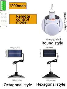 1pc Solar Powered Lamp, Outdoor & Indoor, Remote Control Solar Hanging Lamp, Separate Single/Dual Head Outdoor Path Light, Yard Lighting LED Night Light, Indoor Lighting Lamp, White Light With Remote Control Multifunctional Solar Hanging Lamp - Chandelier-high Gloss - View 9