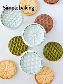 3 件套复古经典饼干、巧克力夹心饼干、果酱饼干切割机、婚礼、生日、家庭 DIY 烘焙工具、印章饼干压模、夹心饼干、果酱饼干切模、柱塞饼干模具、软糖模具、甜点模具 - 淺灰色 - 查看 10