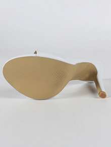 Plus Size Elegant Sandals - Black Sexy Open Toe Stiletto Heel Slip-On Mule Sandals For Women - 白色 - 查看 10