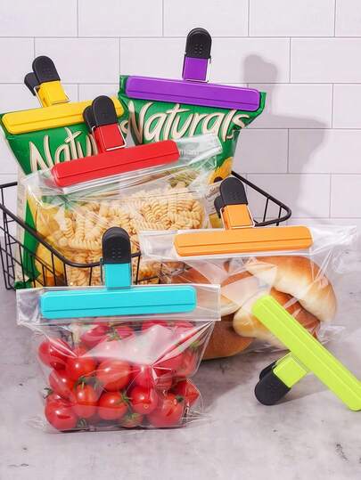 1 paquet de pinces à chips de pommes de terre, pinces à sac de chips de pommes de terre portables de grande taille, sacs de rangement alimentaire à ouverture large de différentes tailles avec pinces de fermeture, outils de scellage de pinces robustes, accessoires d'organisation de cuisine