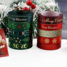 1 rotolo di nastro natalizio per confezioni regalo, nastro glitterato natalizio con motivi di schiaccianoci, renne natalizie, campanelli, 5 iarde per fai da te, artigianato, vacanze, festival natalizi, ghirlande natalizie, decorazioni per la casa e feste, decorazioni natalizie, pigiami natalizi, regali di Natale, decorazioni natalizie - Multicolore - Visualizzare 5