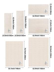 DAJIANG 1 件 - 米色柔软现代室内大号毛茸茸地毯，几何简约蓬松浴室垫，防滑背衬，可机洗，客厅、梳妆台、浴缸、淋浴间、水槽 - 家居装饰 家居浴室装饰 地毯 户外地毯 门垫 秋季装饰 浴室配件 返校入口装饰