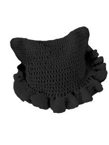 1 件手工钩针编织猫耳波浪帽，男女通用秋冬保暖 Y2K 街头嘻哈头饰，适合万圣节、圣诞节、DIY 秋季服装的可爱暗黑风格 - 彩色 - 查看 14