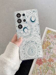 1pc Fashionable Creative Moon, Sun, Planet Pattern Soft TPU Transparent Phone Case, Anti-Scratch, Anti-Fingerprint, Camera Lens Protection Compatible With Apple, Compatible With Samsung, Nothing, Pixel, INFINIX, Redmi - Multicolor - View 8
