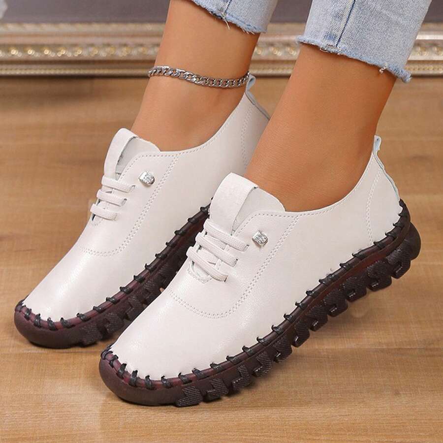 Women Oxford Shoes Airy Comfort Soft Footbed Warm Weather Work Shoes - 米色 - 查看 1
