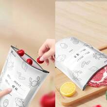 10 unids/bolsa bolsa de comida de papel de aluminio de gran capacidad a prueba de fugas congelador  cocina bolsa fresca de mantenimiento fresco bolsa con cierre de cremallera reutilizable - 20-13cm-10 piezas - Ver 2