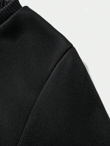 Sudadera de manga larga para niños pequeños, top versátil de unicolor que combina con todo, estilo de moda para otoño/invierno - Negro - Ver 4