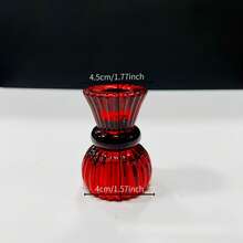 1 Stück Glas Kristall Kerzenhalter - Rot/Grün/Transparent - Doppelnutzung Kerzentasse mit Basis - Raumdekoration Kerzenhalter - Kreativ geschnitzter Kerzenbasis - Doppelnutzung Kerzentasse, romantischer Kerzenhalter für den Esstisch, geeignet für Winter, Feiertage, Feste, Weihnachtsdekoration, Weihnachtsgeschenke, Lobby & Wohnzimmerdekoration - Hochzeitskerzenhalter - Saunaatmosphäre Kerzenbasis