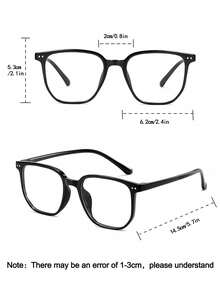 1pc Women's Oversized Plain Glasses, Fake Glasses, Clear Glasses, Phone Accessories, PC Material Lightweight & Comfortable, Y2K Style, Back To School Season, Suitable For Daily Casual Wear, Office Commute, Phone, Computer, Gaming