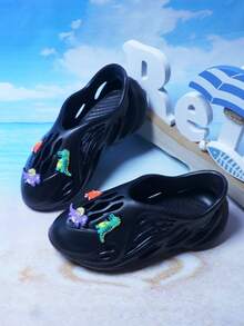 2025 New Kids & Teens Breathable Sandals, DIY Dinosaur Cute Cartoon Decor, Summer Boys Girls Baby Toddler Beach Shoes EVA Slippers, Family Matching Casual Shoes, School Inspo, Non-Slip & Durable, Multi-Functional