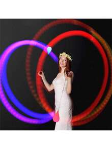 1/2pcs LED Meteor Ball - Upgraded Water Drop Shaped Professional Rainbow Gradient & High Frequency Flashing Rotating LED Lighting Toy Ball, 9 Lighting Modes, Suitable For Beginners And Professionals, Rainbow Rotating Dance And High Frequency Flashing Rotating LED Lighting Toy, Christmas & Halloween Gift Lighting Ball - White - View 7