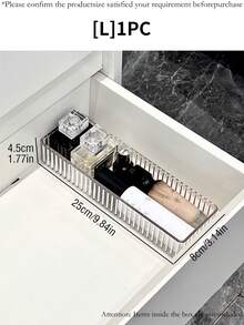 4 pezzi/2 pezzi/1 pezzo Scatola organizzatrice per il trucco da scrivania, scatola portaoggetti in materiale PET trasparente spesso, design a righe verticali elegante, minimalista e alla moda, impilabile per pennelli trucco, prodotti per la cura della pelle, rossetti, profumi, multifunzionale per cancelleria, accessori, gioielli