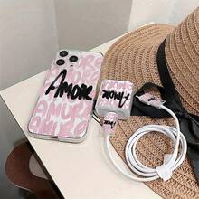 5pcs Letter AMORE Pattern Phone Case Compatible With IPhone11/12/13/14/15/16/11pro/12pro/13pro/14pro/15pro/16pro/7/8, Redmi, Infinix, Nothing, TPU Shockproof Anti-Slip Personalized - Clear - View 4