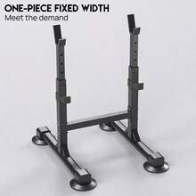 Adjustable Squat Rack - 40x40mm Steel Frame (1.0mm) | 5-Level Height/ Length Adjustment, 120kg Load | Home Gym Power Rack - Black - View 1