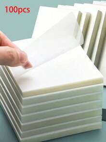 2 Packs Of Sheets Transparent Removable Sticky Notes Students Back To School - 白色 - 查看 1