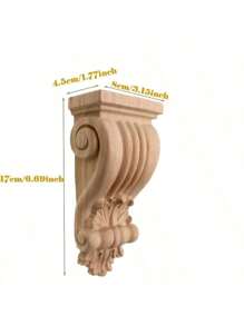 1 pieza Aplique tallado en madera estilo europeo sin pintar, calcomanías de talla, molduras para decorar ventana, puerta, estufa de leña, decoración del hogar, paredes y muebles