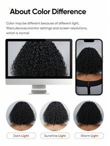 Jessie's Wig 无胶预剪蕾丝假发 即戴即用 螺旋卷 4x4 预剪蕾丝假发 短波波头 100% 真人发 - SNatural - 查看 9