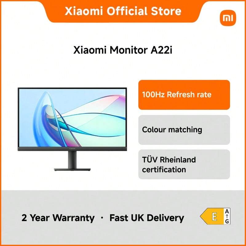 Xiaomi Monitor A22i 21.45" – Full HD 1080P Display, 75Hz Refresh Rate, 250nits Brightness, 3000:1 Contrast, HDMI & VGA Ports, Ultra-Slim Design For Office & Study Use - Black - View 1