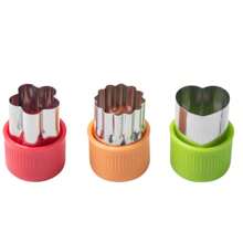 3pcs/9pcs Stainless Steel Cookie Cutters Vegetable Cutter Mold Biscuit Stamper For Infant DIY Food