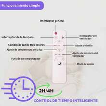 Ventilador De Techo Con Luz Led, 42cm Ventiladores de Techo con Tres velocidades, Luz Cálida y Fría, con Control Remoto para Ajustar el Color y Brillo. Compatible con Base E27 - A- 2 Piezas - Ver 2