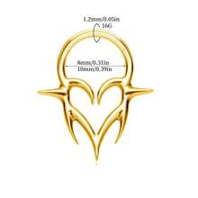 1 件 316 不锈钢心形尖刺鼻环 - 哥特式 Y2K 朋克风格，适合男女鼻中隔、鼻软骨、鼻甲、耳轮、耳甲多用途鼻环和耳洞饰品