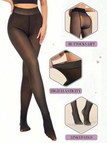 1双女士220克/80克/300克连裤袜，保暖内衬连裤袜，性感半透明连裤袜，女士加厚保暖打底裤，大码打底裤，秋冬季加厚抓绒保暖打底裤和连裤袜，冬季商务紧身裤（适合-5-15°C）