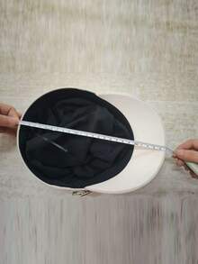 1pc Women Black Star Embroidery Baseball Cap, Vintage English Beret, New Navy Style, Korean Style Newsboy Hat - A - View 7