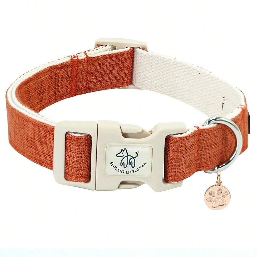 Elegant Small Tail Dog Collar, Orange Pet Collar, Adjustable Cute Dog Collar With Quick Release Buckle - Orange - View 1