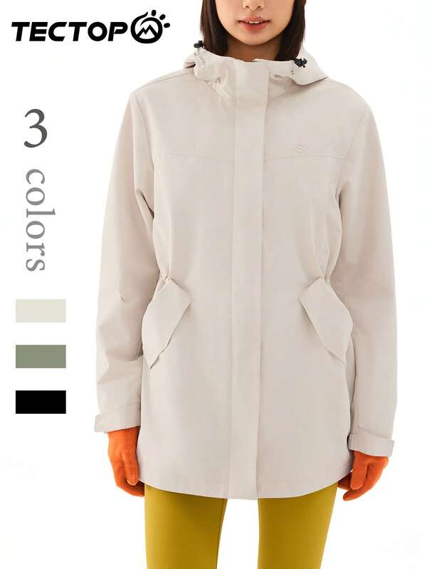 TECTOP Women's Autumn/Winter Thermal Lined Jacket, Wind & Water Resistant, Breathable, Outdoor Hiking Coat, Waist Cinched Design, Two Large Pockets
