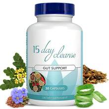 15 Day Cleanse - Gut And Colon Support | Caffeine Free | Advanced Formula With Cascara Sagrada, & Psyllium Husk | 1 Bottle Of 30 Capsules - 1瓶 - 查看 1