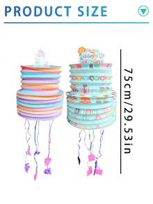 迷你拉绳皮纳塔，生日派对节日聚会装饰，填充式装饰，生日皮纳塔，适合男孩女孩的迷你生日派对装饰道具