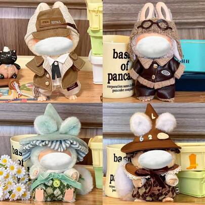 [仅衣服] 17CM 娃娃可爱服装套装，第 1/2/3 代乙烯基小雕像钥匙扣配件适用于 娃娃（不包括娃娃）