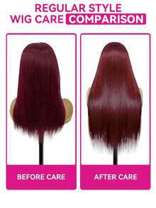 ISEE HAIR Wear Go 99J Burgundy Color Straight Wig Human Hair Pre Plucked Pre Cut Lace Glueless Wig 180% Density Brazilian Virgin Hair Wigs For Women With Baby Hair - Burgundy - View 8