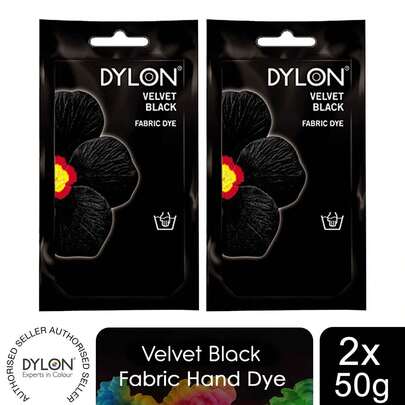 Dylon Hand Fabric Dye Sachets 2 Pack 50g Each For Clothes, Home Textiles, Soft Furnishings, Easy To Use For Customising And Refreshing Fabrics At Home