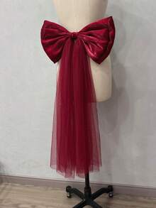 1 chiếc nơ satin bóng màu hồng bằng vải organza (39cm) + 1 dải ruy băng voan dài 75cm để trang trí eo. - Nhiều màu - Xem 13