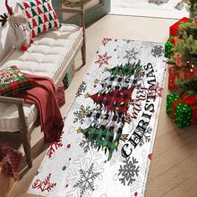 1pc Christmas Tree Pattern Washable Non-Slip Doormat, Suitable For Floor, Bathroom, Living Room, Entryway