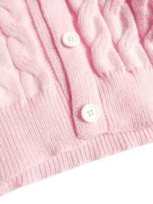 2025秋冬新款休闲时尚复古麻花开衫女纽扣前长袖宽松毛衣休闲街头返校出门装女冬外套新年女装万圣节衣服圣诞装秋冬装 - 粉色 - 查看 12