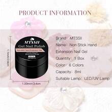 Mtssii 2PCS 8ml Clear Non Stick Hand Extension Gel Nail Polish For 3D Shaping Nail Art Solid Milky Jelly Hard Gel For Fake Nail Carving Flower Nail Art Acrylic Gel Varnish Solid Builder Gel Easy To Operate Manicure For Home And Slaon - 彩色 - 查看 11