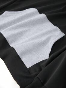 Men's Thin Paris Letter Print Contrast Color Hoodie And Pants Set, Fashion Casual Sportswear With Pockets And Drawstring Waist Trousers, Suitable As Gift For Husband Or Boyfriend, Spring/Autumn