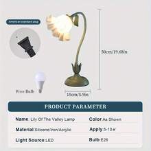 Flower Table Lamp,LED Reading Light Bedside Vintage Flower Night Light,3 Colours Modes Kawaii Bedside Lamps Decor,With E26 Bulb Nightstand Lights For Living Room Office Bedroom Home Decoration(Including Free Bulb ) - US A Type Plug(110-127V) - View 11