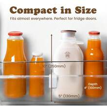 ~ Glass Pitcher With Lid And Spout Glass Bottle Milk Container For Refrigerator Clear Milk Jar Bottles FoodGrade Liquid Container 60 Fl Oz Capacity 5 X 4 X 10 Inches - Silver - View 8