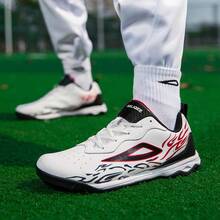 Men's Professional Baseball Shoes, Baseball Training Shoes, Outdoor Shoes, Non-Slip Rubber Sole, Outdoor Sports Shoes - Black and White - View 2