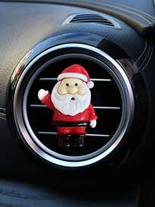 全新圣诞汽车出风口夹圣诞主题圣诞老人汽车空调装饰胶带，圣诞老人圣诞汽车出风口夹 - 适用于节日车辆内饰装饰